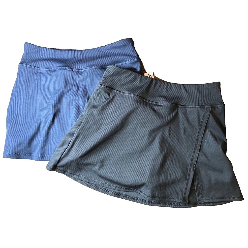 New OLD NAVY RIBBED KNIT SKORT SKIRT Teen Girls Lot of 2, Black & Navy XXL 18